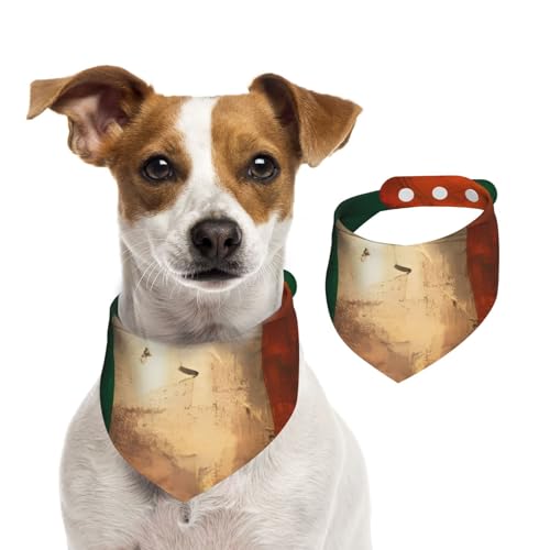 Hundehalstuch, Retro-Stil, Irische Flagge, verstellbar, für Jungen und Mädchen, geeignet für Katzen und Hunde, Haustierzubehör von Khkbnb