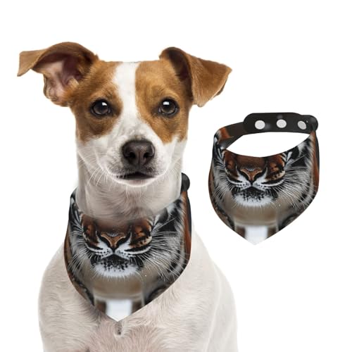 Hundehalstuch, Tigers in the Snow, verstellbar, für Jungen und Mädchen, geeignet für Katzen und Hunde, Haustierzubehör von Khkbnb