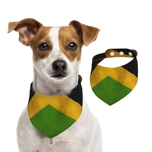 Hundehalstuch mit alter jamaikanischer Flagge, verstellbar, für Jungen und Mädchen, geeignet für Katzen und Hunde, Haustierzubehör von Khkbnb