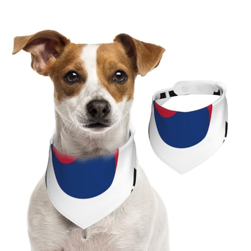 Hundehalstuch mit koreanischer Flagge, verstellbar für Jungen und Mädchen, geeignet für Katzen und Hunde, Haustierzubehör von Khkbnb