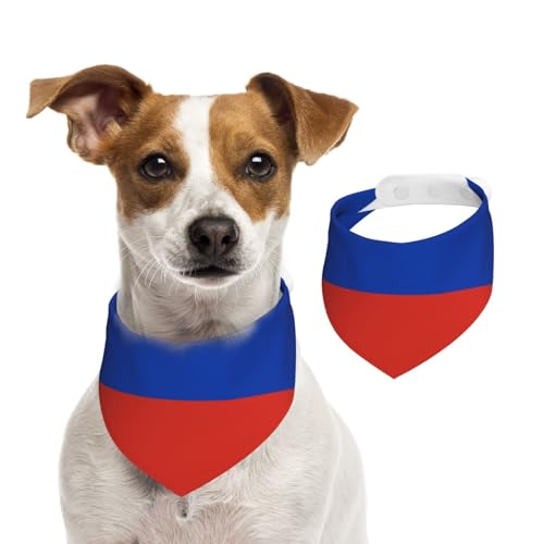 Hundehalstuch mit russischer Flagge, verstellbar für Jungen und Mädchen, geeignet für Katzen und Hunde, Haustierzubehör von Khkbnb