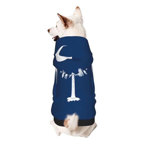 South Carolina Hunde-Kapuzenpullover mit Flagge, weich, atmungsaktiv, Haustierkleidung für kleine von Khkbnb