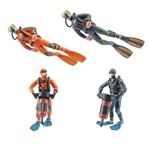 KiBcsLic 4Pcs Aquarium Taucher Decor Dekorative Figuren Realistische Aquarium Dekorationen von KiBcsLic