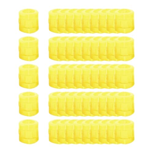 KiBcsLic 50 Stück Hähnchen Beinringe, 0,9 cm, mit Druckknopfverschluss, für Wachteln, Gelb von KiBcsLic