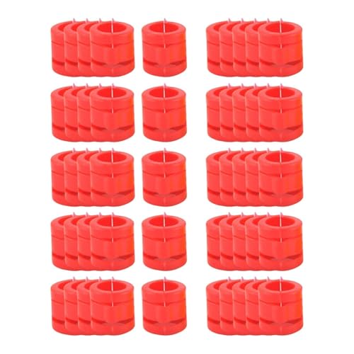 KiBcsLic 50 Stück Hähnchen Beinringe, 0,9 cm, mit Druckknopfverschluss, für Wachteln, Rot von KiBcsLic