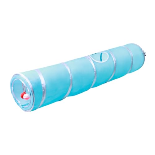KiBcsLic Cat Tunnel Faltbare Katzenspielröhre mit Spielball Versteckspielzeug Krinkelröhre Haustierversteck Aus Stabilem Polyester für Kleine Tiere Katzen Kitt von KiBcsLic
