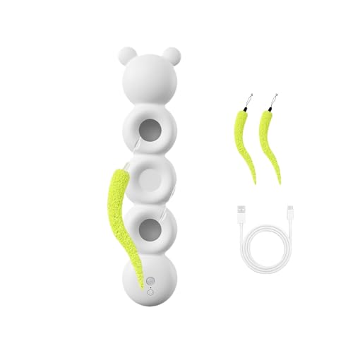 KiBcsLic Caterpillar Spielzeug Katzenangel mit 2 Schwänzen Zum Springen, Spielen Und Trainieren von KiBcsLic