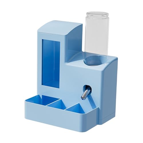 KiBcsLic Futterautomat mit Futterbehälter Und Trinkflasche Sowie Futterschale Glatte Oberfläche Zur Leichten Reinigung für Hamster Und Frettchen Im Wohnzimmer, Blaue 120-ml-flasche KiBcsLic Futterautomat mit Futterbehälter Und Trinkflasche Sowie Futterschale Glatte Oberfläche Zur Leichten Reinigung für Hamster Und Frettchen Im Wohnzimmer, Blaue 120-ml-flasche von KiBcsLic