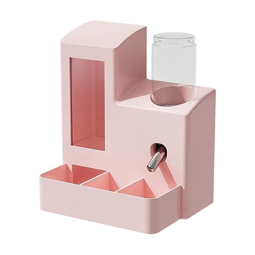 KiBcsLic Futterautomat mit Futterbehälter Und Trinkflasche Sowie Futterschale Glatte Oberfläche Zur Leichten Reinigung für Hamster Und Frettchen Im Wohnzimmer, Rosa 80ml Flasche KiBcsLic Futterautomat mit Futterbehälter Und Trinkflasche Sowie Futterschale Glatte Oberfläche Zur Leichten Reinigung für Hamster Und Frettchen Im Wohnzimmer, Rosa 80ml Flasche von KiBcsLic
