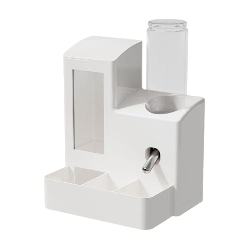 KiBcsLic Futterautomat mit Futterbehälter Und Trinkflasche Sowie Futterschale Glatte Oberfläche Zur Leichten Reinigung für Hamster Und Frettchen Im Wohnzimmer, Weiße 120-ml-flasche KiBcsLic Futterautomat mit Futterbehälter Und Trinkflasche Sowie Futterschale Glatte Oberfläche Zur Leichten Reinigung für Hamster Und Frettchen Im Wohnzimmer, Weiße 120-ml-flasche von KiBcsLic