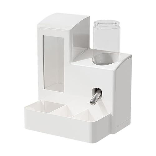 KiBcsLic Futterautomat mit Futterbehälter Und Trinkflasche Sowie Futterschale Glatte Oberfläche Zur Leichten Reinigung für Hamster Und Frettchen Im Wohnzimmer, Weiße 80-ml-Flasche KiBcsLic Futterautomat mit Futterbehälter Und Trinkflasche Sowie Futterschale Glatte Oberfläche Zur Leichten Reinigung für Hamster Und Frettchen Im Wohnzimmer, Weiße 80-ml-Flasche von KiBcsLic