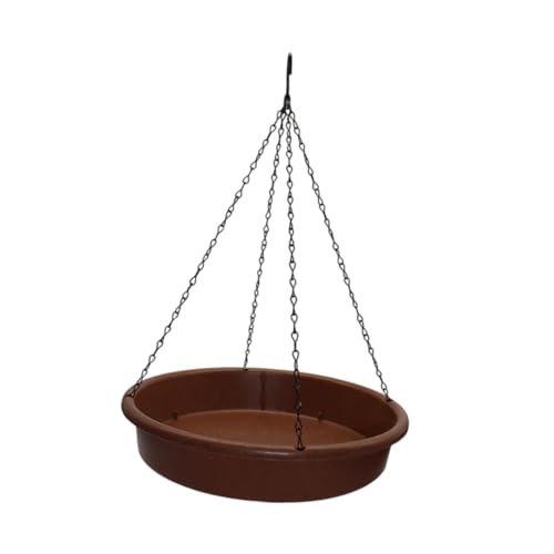 KiBcsLic Hängende Futterschale für Vögel, Outdoor Wasserstelle mit Kette, Dunkelrot, 30.5x46 cm von KiBcsLic