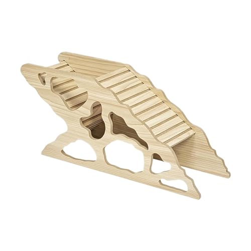 KiBcsLic Hamster Hideout Holzspielhaus mit Kletterleiter Und Fenster für Bessere Beobachtung MDF Wasserfest für Hamster Gerbil Ratte Heimtierhaltung Einrichtu, Style C von KiBcsLic
