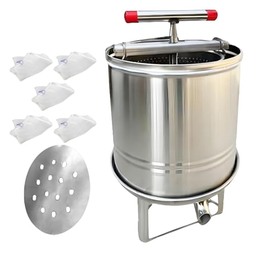 KiBcsLic Honigschleuder, Obstweinpresse, Stabile Basis mit T Handbrecher, Weinherstellung für, Gemüse, Waben, 5 Filterbeutel KiBcsLic Honigschleuder, Obstweinpresse, Stabile Basis mit T Handbrecher, Weinherstellung für, Gemüse, Waben, 5 Filterbeutel von KiBcsLic