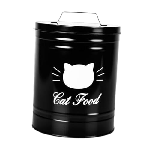 KiBcsLic Hundesnackbehälter Luftdichter Leckerli Aufbewahrungsbehälter Metall Vorratsdose mit Deckel für Haustierfutter für Hunde Katzen Wohnzimmer, Schwarz KiBcsLic Hundesnackbehälter Luftdichter Leckerli Aufbewahrungsbehälter Metall Vorratsdose mit Deckel für Haustierfutter für Hunde Katzen Wohnzimmer, Schwarz von KiBcsLic