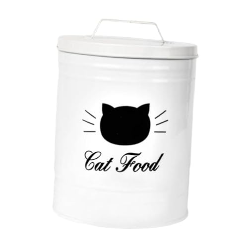 KiBcsLic Hundesnackbehälter Luftdichter Leckerli Aufbewahrungsbehälter Metall Vorratsdose mit Deckel für Haustierfutter für Hunde Katzen Wohnzimmer, Weiß KiBcsLic Hundesnackbehälter Luftdichter Leckerli Aufbewahrungsbehälter Metall Vorratsdose mit Deckel für Haustierfutter für Hunde Katzen Wohnzimmer, Weiß von KiBcsLic