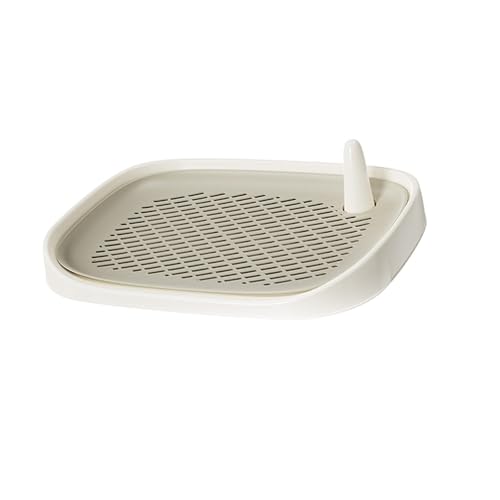 KiBcsLic Hundetoilette Trainingsunterlage Hunde Urinschale Gittereinsatz Aus Stabilem Pp Material Einfache Reinigung Sicheres Design für Innenräume Balkon Wohn, Milchig Weiß von KiBcsLic