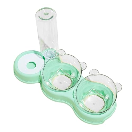 KiBcsLic Katzen 3 in 1 Futternapf Wassernapf Doppelschale Fütterungsstation mit Abnehmbaren Pp Komponenten Und Ergonomisch Erhöhtem Design für Katzen Hund, GrÜn KiBcsLic Katzen 3 in 1 Futternapf Wassernapf Doppelschale Fütterungsstation mit Abnehmbaren Pp Komponenten Und Ergonomisch Erhöhtem Design für Katzen Hund, GrÜn von KiBcsLic