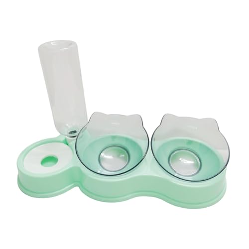 KiBcsLic Katzen Doppel Futternapf Trinknapf Futterspender mit Integriertem Wasserautomaten Aus Pp Material für Kleine Hunde Und Katzen Fütterung Und Wasse, GrÜn KiBcsLic Katzen Doppel Futternapf Trinknapf Futterspender mit Integriertem Wasserautomaten Aus Pp Material für Kleine Hunde Und Katzen Fütterung Und Wasse, GrÜn von KiBcsLic