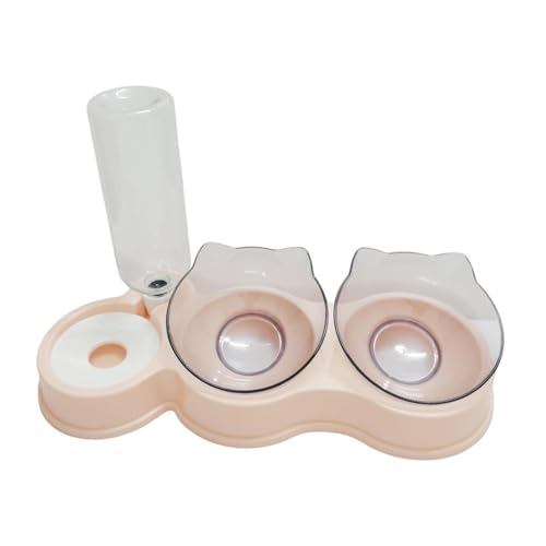 KiBcsLic Katzen Doppel Futternapf Trinknapf Futterspender mit Integriertem Wasserautomaten Aus Pp Material für Kleine Hunde Und Katzen Fütterung Und Wasse, Rosa KiBcsLic Katzen Doppel Futternapf Trinknapf Futterspender mit Integriertem Wasserautomaten Aus Pp Material für Kleine Hunde Und Katzen Fütterung Und Wasse, Rosa von KiBcsLic
