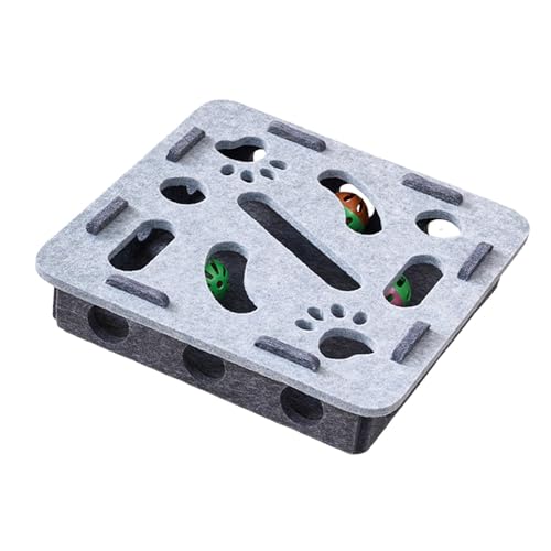 KiBcsLic Katzen-Puzzle mit Glockenbällen, interaktives Spielzeug zur Förderung der geistigen Aktivität, Grau, Quadrat KiBcsLic Katzen-Puzzle mit Glockenbällen, interaktives Spielzeug zur Förderung der geistigen Aktivität, Grau, Quadrat von KiBcsLic