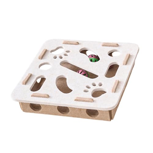 KiBcsLic Katzen-Puzzle mit Glockenbällen, interaktives Spielzeug zur Förderung der geistigen Aktivität, Kaffee, Quadrat KiBcsLic Katzen-Puzzle mit Glockenbällen, interaktives Spielzeug zur Förderung der geistigen Aktivität, Kaffee, Quadrat von KiBcsLic