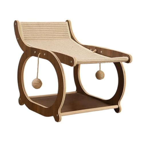 KiBcsLic Katzen Sisal Loungesessel, Erhöhtes Katzenbett, Kratzfestes Kätzchen Holz Liege Kratzbrett für Spielen Und Ausruhen von Haustieren, Braun KiBcsLic Katzen Sisal Loungesessel, Erhöhtes Katzenbett, Kratzfestes Kätzchen Holz Liege Kratzbrett für Spielen Und Ausruhen von Haustieren, Braun von KiBcsLic