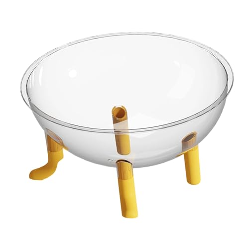 KiBcsLic Katzenbett in Space Capsule-Form, Acryl-Schüssel, transparente Kuppel, leicht, zu reinigen, erhöhte Möbel, stabiles Haustierbett, Schlafnest, Gelb von KiBcsLic