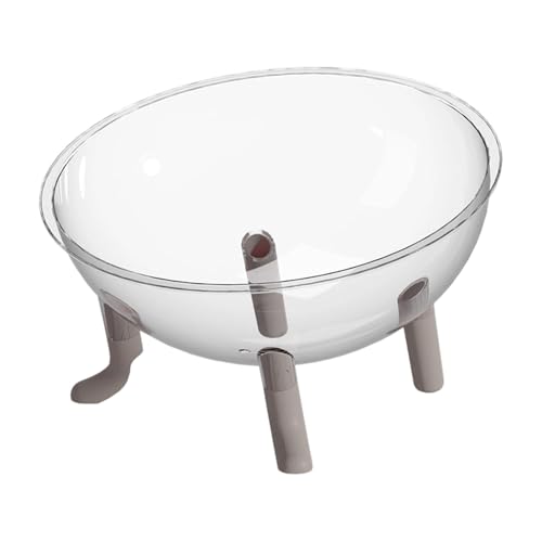 KiBcsLic Katzenbett in Space Capsule-Form, Acryl-Schüssel, transparente Kuppel, leicht, zu reinigen, erhöhte Möbel, stabiles Haustierbett, Schlafnest, Grau von KiBcsLic