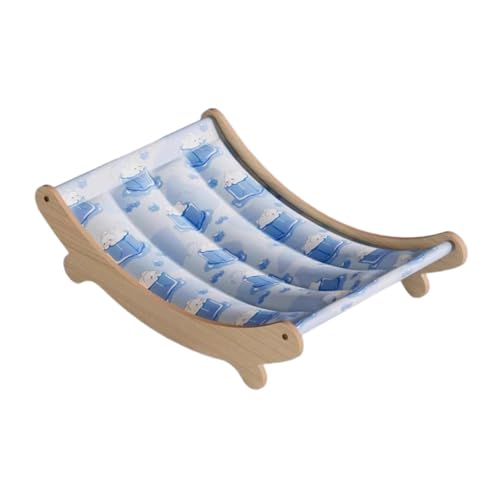 KiBcsLic Katzenhängesessel für den Sommer, erhöhtes Haustierbett, stabil und einfach zu montieren, ideal für kleine Tiere, Blau, 59x31.5x15cm von KiBcsLic
