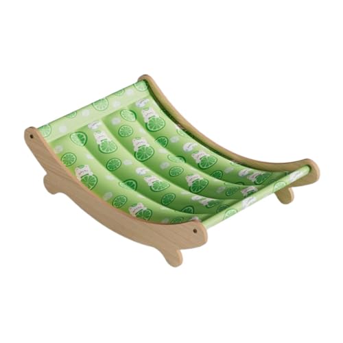 KiBcsLic Katzenhängesessel für den Sommer, erhöhtes Haustierbett, stabil und einfach zu montieren, ideal für kleine Tiere, GrÜn, 59x31.5x15cm von KiBcsLic