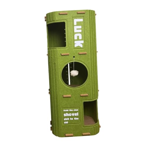KiBcsLic Katzenhaus Katzenbaum Kätzchen Kratzbaum mit Hängendem Ballspielzeug für Schlafende Katzen Im Haus, Grün, 3 Ebenen KiBcsLic Katzenhaus Katzenbaum Kätzchen Kratzbaum mit Hängendem Ballspielzeug für Schlafende Katzen Im Haus, Grün, 3 Ebenen von KiBcsLic
