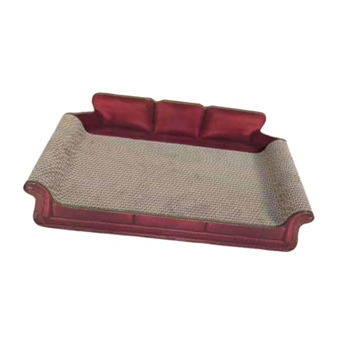 KiBcsLic Katzenkratzbrett, Katzenkratzbrett, Schlafsofa, Schleifkralle, Wohnmöbelschutz, Kratzkissen, Haustierbett für Kätzchen, Rot von KiBcsLic