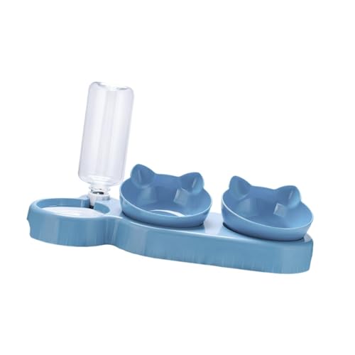KiBcsLic Katzennäpfe mit DREI Schalen, Erhöhte Futter Und Wassernäpfe, Trinkstation für Haustiere, Hellblau KiBcsLic Katzennäpfe mit DREI Schalen, Erhöhte Futter Und Wassernäpfe, Trinkstation für Haustiere, Hellblau von KiBcsLic