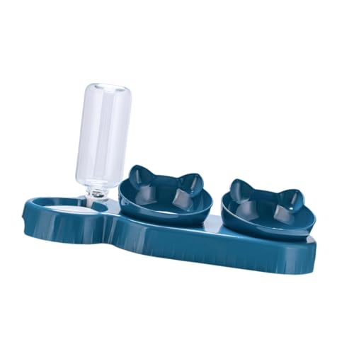 KiBcsLic Katzennäpfe mit DREI Schalen, Erhöhte Futter Und Wassernäpfe, Trinkstation für Haustiere, Tiefes Blau KiBcsLic Katzennäpfe mit DREI Schalen, Erhöhte Futter Und Wassernäpfe, Trinkstation für Haustiere, Tiefes Blau von KiBcsLic