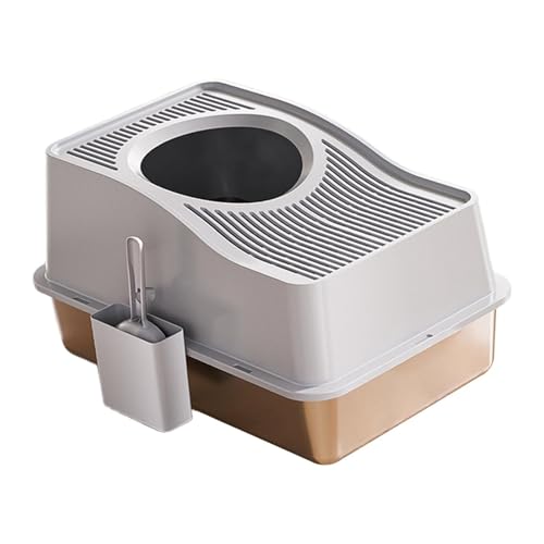 KiBcsLic Katzentoilette, Vollständig Geschlossen, 60 X 39 X 35 cm, Hoher Rand, Vielseitig Einsetzbar, Einstieg von Oben, Katzenbettpfanne, Grau KiBcsLic Katzentoilette, Vollständig Geschlossen, 60 X 39 X 35 cm, Hoher Rand, Vielseitig Einsetzbar, Einstieg von Oben, Katzenbettpfanne, Grau von KiBcsLic