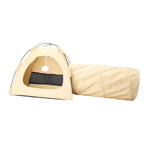 KiBcsLic Katzenzelt Als Tragbares Spielgehege Und Katzentunnel Eine Belüftete Haustierhöhle Und Welpenzelt mit Einfachem Aufbau für Kleine Haustiere Unterwegs, Beige KiBcsLic Katzenzelt Als Tragbares Spielgehege Und Katzentunnel Eine Belüftete Haustierhöhle Und Welpenzelt mit Einfachem Aufbau für Kleine Haustiere Unterwegs, Beige von KiBcsLic