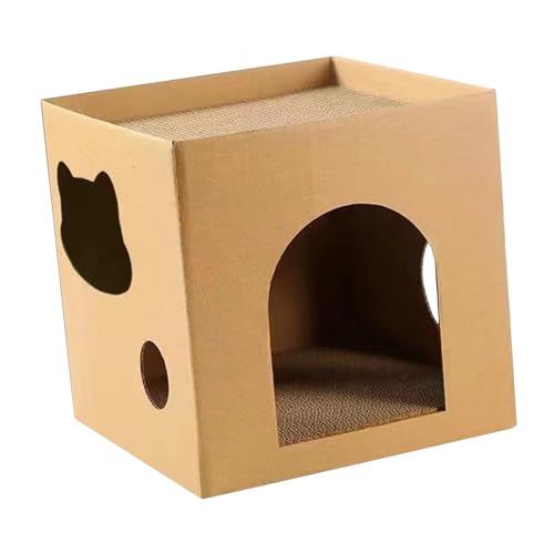 KiBcsLic Kratzhaus für Kätzchen mit Loungebereich Aus Pappe, Braun KiBcsLic Kratzhaus für Kätzchen mit Loungebereich Aus Pappe, Braun von KiBcsLic