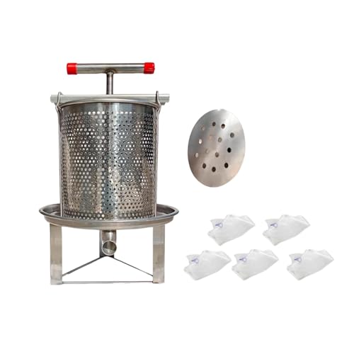 KiBcsLic Manuelle Obstweinpresse mit T Griff Zur Honiggewinnung Und Öltrester, 5 Filterbeutel KiBcsLic Manuelle Obstweinpresse mit T Griff Zur Honiggewinnung Und Öltrester, 5 Filterbeutel von KiBcsLic