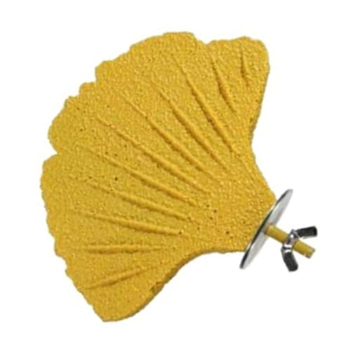 KiBcsLic Papageienstange mit Ginkgoblättern für Vögel, Ständer Aus Kunstharz Zum Pfotenschleifen, Geeignet für Sittiche Und Unzertrennliche, Gelb von KiBcsLic