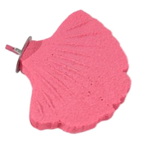 KiBcsLic Papageienstange mit Ginkgoblättern für Vögel, Ständer Aus Kunstharz Zum Pfotenschleifen, Geeignet für Sittiche Und Unzertrennliche, Rosa von KiBcsLic