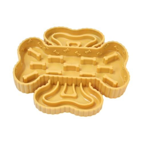KiBcsLic Puzzle Futternapf für Haustiere, Erstickungsschutz, Rutschfestes Design Zur Kontrolle Der Fressgeschwindigkeit für Kleine Und Mittelgroße Hunde, Gelb KiBcsLic Puzzle Futternapf für Haustiere, Erstickungsschutz, Rutschfestes Design Zur Kontrolle Der Fressgeschwindigkeit für Kleine Und Mittelgroße Hunde, Gelb von KiBcsLic