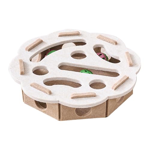 KiBcsLic Puzzle-Spielzeug für Katzen mit interaktiven Elementen und Kratzmöglichkeiten, Weiße Runde KiBcsLic Puzzle-Spielzeug für Katzen mit interaktiven Elementen und Kratzmöglichkeiten, Weiße Runde von KiBcsLic