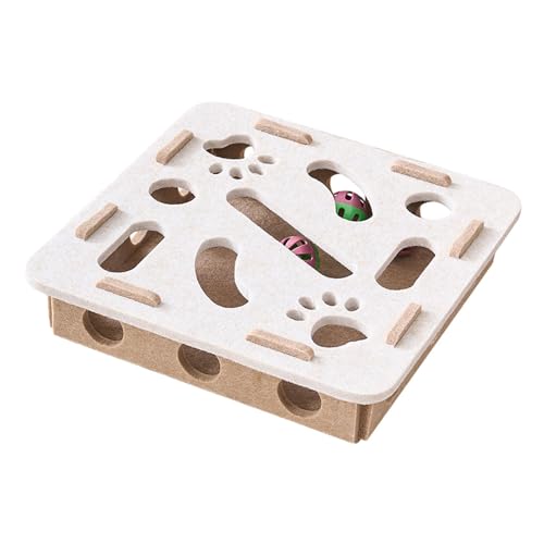 KiBcsLic Puzzle-Spielzeug für Katzen mit interaktiven Elementen und Kratzmöglichkeiten, Weißes Quadrat KiBcsLic Puzzle-Spielzeug für Katzen mit interaktiven Elementen und Kratzmöglichkeiten, Weißes Quadrat von KiBcsLic