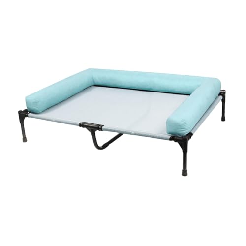 KiBcsLic Rutschfestes Hundebett mit Atmungsaktivem Netzgewebe, Ideal für Veranden Und Terrassen, Blau von KiBcsLic