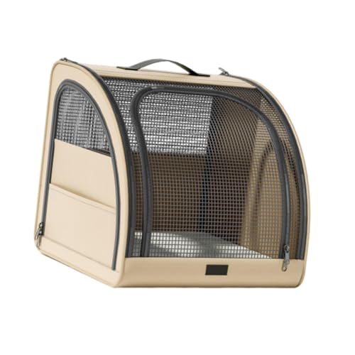 KiBcsLic Tragbarer Katzenrucksack für Unterwegs, Multifunktionale Transportbox für Haustiere, Beige von KiBcsLic
