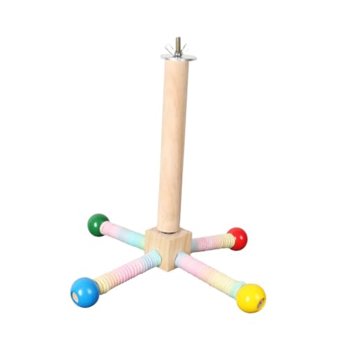 KiBcsLic Vogel Sitzstange Spielzeug Holz Übung Rad Papagei Spielzeug für Sittiche Lovebirds von KiBcsLic