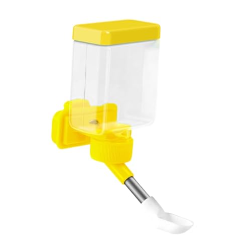 KiBcsLic Vogel Wasser Dispenser Keine Unordnung Vogel Feeder Käfig Montiert für Haustier Papagei Kleine Vögel Finch, Gelb von KiBcsLic