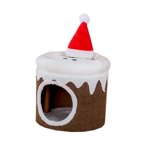 KiBcsLic Weihnachtskatzenhaus Draußen, Drinnen Und Draußen, Bequemes Katzenbett für Kätzchen von KiBcsLic