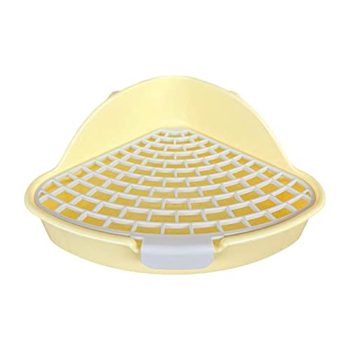 KiBcsLic mit Gitter Töpfchen Dreieck Bettkasten Ecktoilettenkasten Haustierpfanne für Kleintiere Frettchen Käfigzubehör, GELB KiBcsLic mit Gitter Töpfchen Dreieck Bettkasten Ecktoilettenkasten Haustierpfanne für Kleintiere Frettchen Käfigzubehör, GELB von KiBcsLic